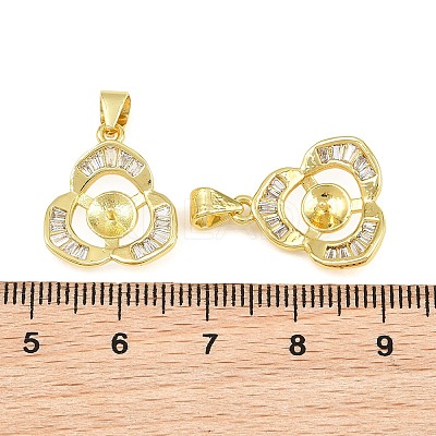 Brass Micro Pave Clear Cubic Zirconia Peg Bails Pin Pendants KK-CBA6A75-06G-1