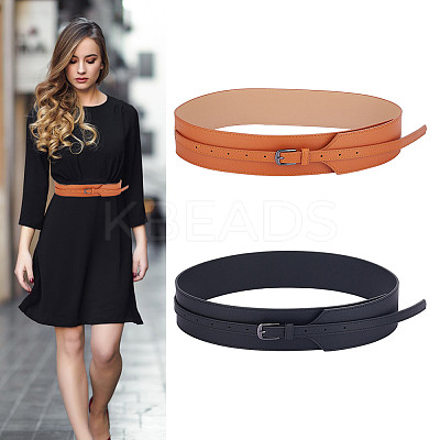 2Pcs 2 Colors PU Leather Chain Belts FIND-GO0001-58-1