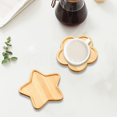 2Pcs 2 Styles Bamboo Saucer for Succulent Planter Pots AJEW-GF0011-43-1