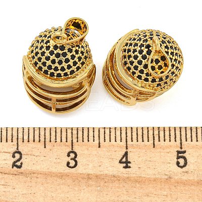 Rack Plating Brass Micro Pave Cubic Zirconia Pendants KK-Z063-49G-02-1
