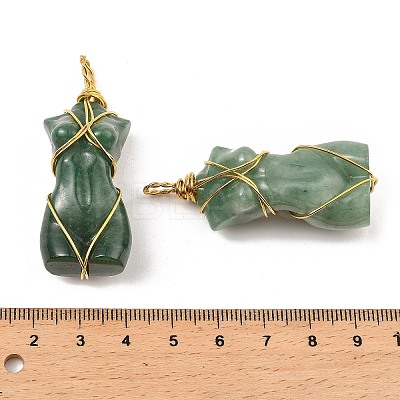 Natural Green Aventurine Pendants G-K338-30G-05-1