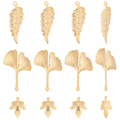 36Pcs 3 Style 304 Stainless Steel Pendants STAS-UN0035-33-1