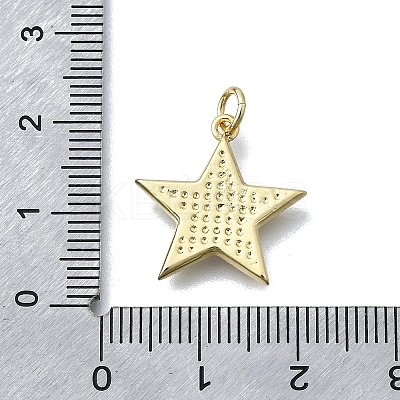 Star Shape Brass Pendants KK-V010-12G-1