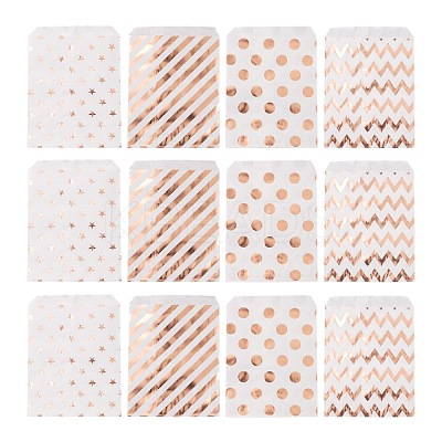 100Pcs 4 Patterns Eco-Friendly Kraft Paper Bags CARB-LS0001-02B-1