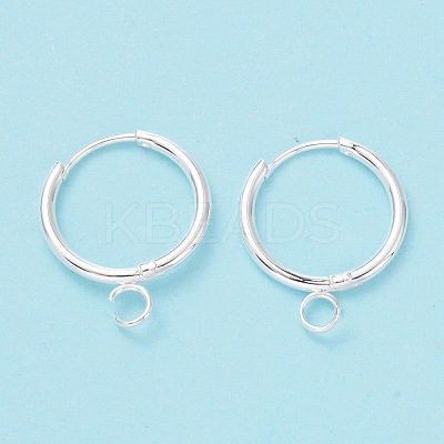 201 Stainless Steel Huggie Hoop Earring Findings STAS-P283-01P-S-1