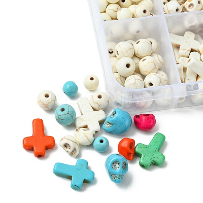 10 Styles Synthetic Turquoise Beads G-FS0005-75-1