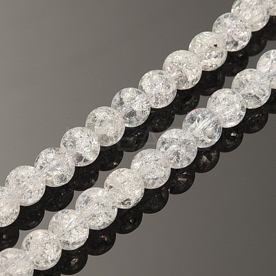 Synthetic Crackle Quartz Round Beads Strands G-O030-8mm-17-1