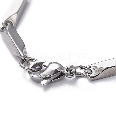 Tarnish Resistant Unisex 201 Stainless Steel Bar Link Chain Bracelets LS-BJEW-L637-35C-P-1