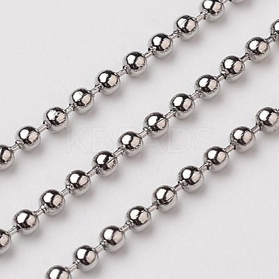 Non-Tarnish 3.28 Feet 304 Stainless Steel Ball Chains X-CHS-A002B-1.5mm-1