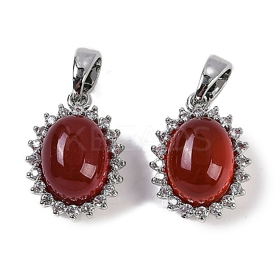 Natural Carnelian(Dyed & Heated) Oval Charms KK-P283-40P-1