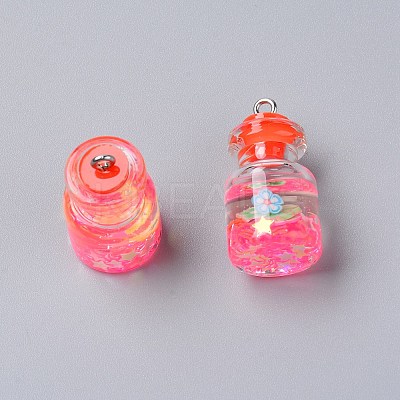Wish Glass Bottle Pendants RESI-TAC0007-05G-1
