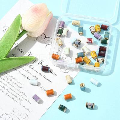 40Pcs 10 Colors Handmade Porcelain Beads PORC-FS0001-20-1