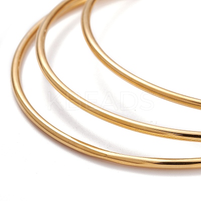 3Pcs Women's Simple Fashion PVD Vacuum Plating 201 Stainless Steel Stackable Bangles BJEW-O182-11G-1-1