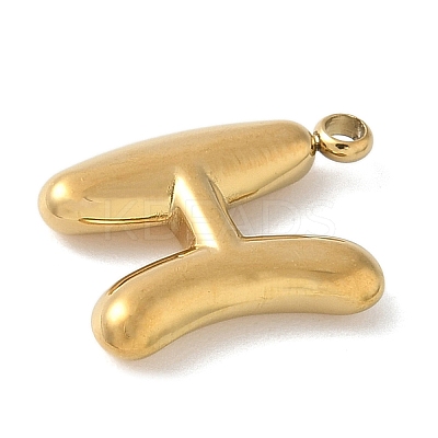 304 Stainless Steel Initial Pendants STAS-S186-12H-G-1
