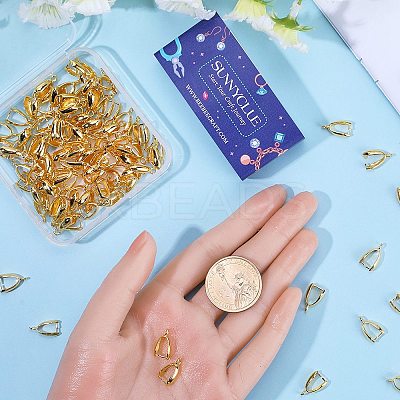 120Pcs Grade AA Brass Ice Pick Pinch Bails for Pendant Making KK-SC0005-20G-1