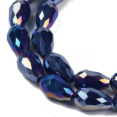 Opaque Solid Color Electroplate Glass Beads Strands X-EGLA-N013-P6mm-B03-1