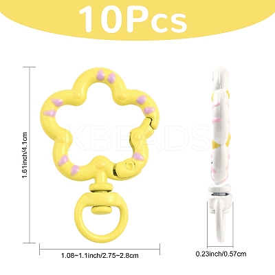 10Pcs Spray Painted Alloy Swivel Snap Hook Clasps FIND-FS0004-56-1