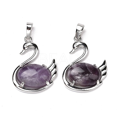 Natural Amethyst Pendants G-M385-04P-E-1