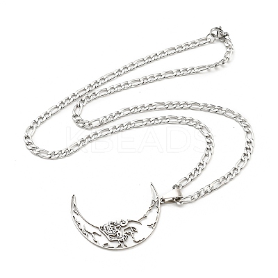 Non-Tarnish 304 Stainless Steel Pendant Necklaces NJEW-L118-03P-1