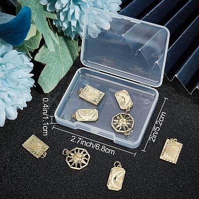 9Pcs 3 Style Rack Plating Brass Pendants KK-BBC0004-73-1