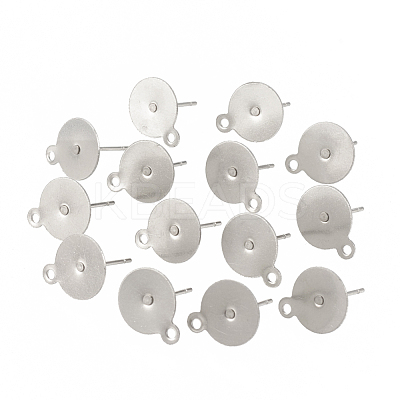 Non-Tarnish 304 Stainless Steel Stud Earring Settings STAS-T031-19-10mm-1