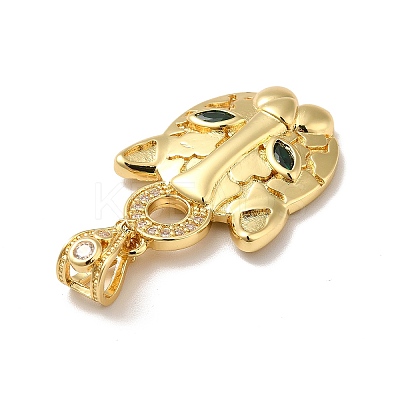 Brass Pave Clear Cubic Zirconia Pendants KK-H433-33G-1