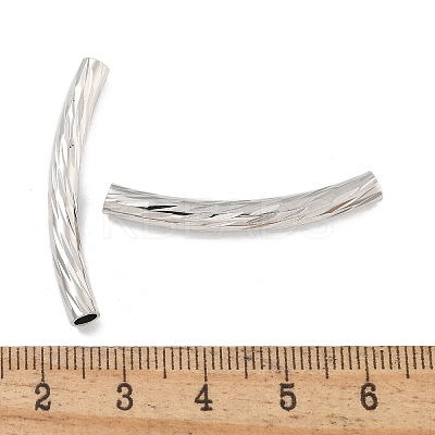 Brass Curved Tube Beads KK-B120-01F-P-1