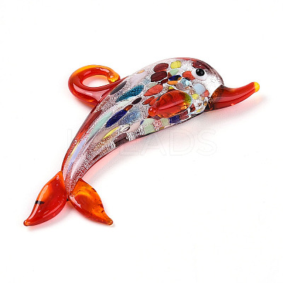 Handmade Silver Foil Lampwork Big Pendants LS-LAMP-T023-13-1