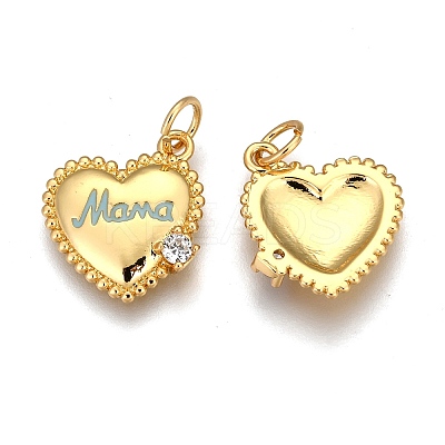 Brass Micro Pave Clear Cubic Zirconia Charms LS-ZIRC-B002-36G-C-1