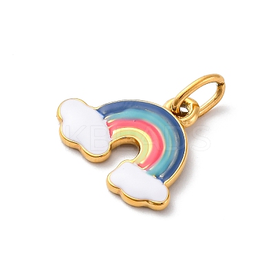 304 Stainless Steel Enamel Pendants STAS-I331-05G-1