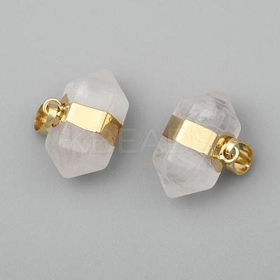 Natural Quartz Crystal Double Terminated Pointed Pendants G-P049-05G-1