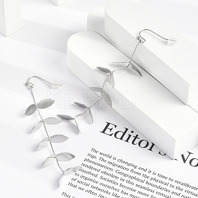304 Stainless Steel Leaf Stud Earrings for Women EJEW-R008-02P-1