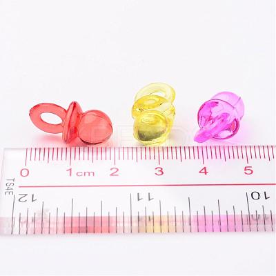 Mixed Color Transparent Acrylic Baby Pacifier Pendants X-TACR-R16-M-1
