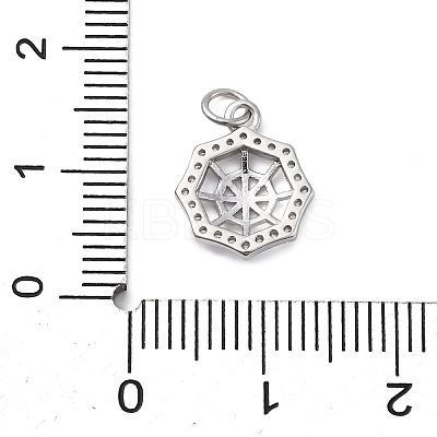 925 Sterling Silver Micro Pave Clear Cubic Zirconia Charms STER-S010-03D-P-1