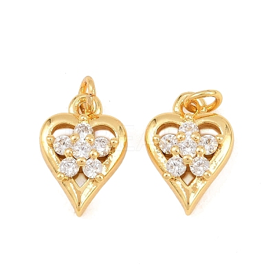 Brass Micro Pave Cubic Zirconia Pendants KK-F927-12B-G-1