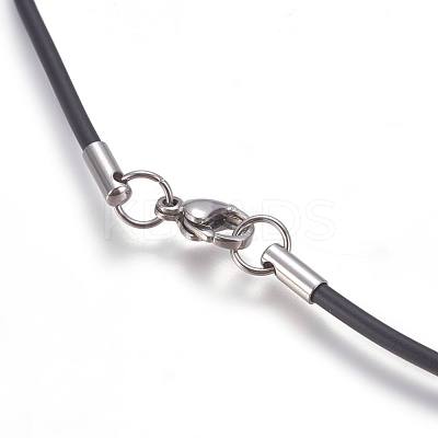 Rubber Cord Necklaces Making MAK-L023-01C-1