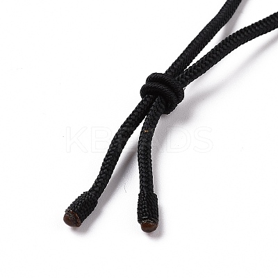 Adjustable Natural Tiger Eye Vortex Pendant Necklace with Nylon Cord for Women NJEW-L171-05C-1