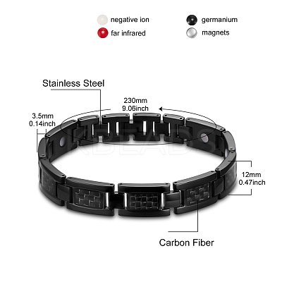 Stainless Steel Panther Chain Watch Band Bracelets JB660A-1
