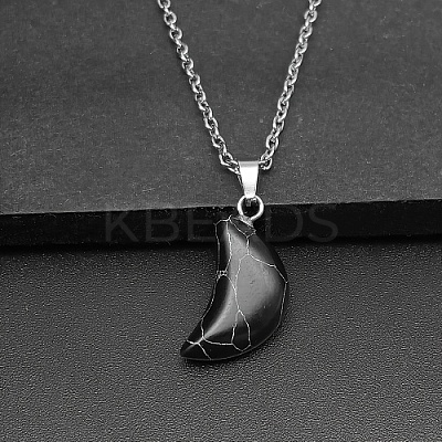 Moon Synthetic Turquoise Pendant Necklaces AK5365-7-1