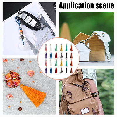 72Pcs 12 Colors Flocking Faux Suede Tassel Pendants Decorations FIND-GO0001-83-1