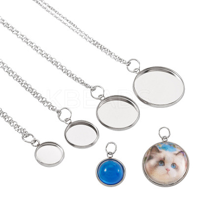 8Pcs 4 Style 304 Stainless Steel Cable Chain Necklace Making NJEW-TAC0053-1