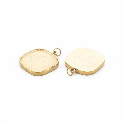 Ion Plating(IP) 304 Stainless Steel Pendant Enamel Settings STAS-N097-129LG-1