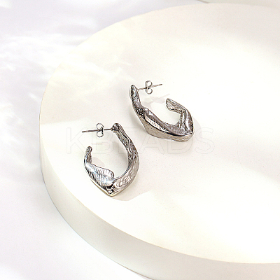 304 Stainless Steel Twist Teardrop Stud Earrings LM6683-2-1