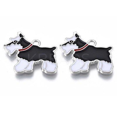 Rack Plating Alloy Enamel Pendants PALLOY-T075-159B-1