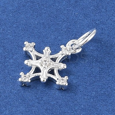 925 Sterling Silver Pave Clear Cubic Zirconia Star Charms STER-K181-01B-S-1