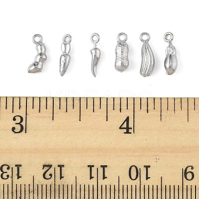 24Pcs 6 Styles Vegetables 304 Stainless Steel Charms STAS-FS0002-11-1