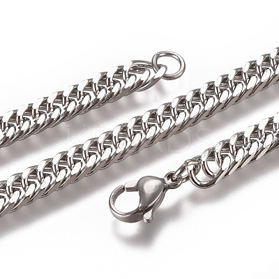 Non-Tarnish Men's Cuban Link Chain Necklaces NJEW-L172-1
