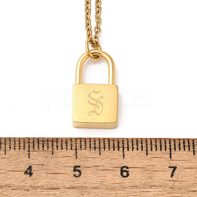 304 Stainless Steel Rolo Chain Pendant Necklaces NJEW-S444-01G-19-1