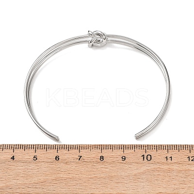 304 Stainless Steel Double Layers Cuff Bangles for Women BJEW-Z165-01P-1