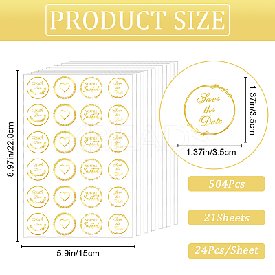 Word Gold Foil Self-adhesive Stickers DIY-WH20001-13H-1